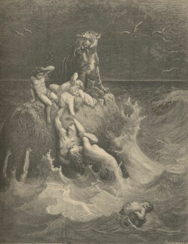 People Drowning in the Biblical Flood: Dore Illustrations: Image 8 of 413  -  35 kB