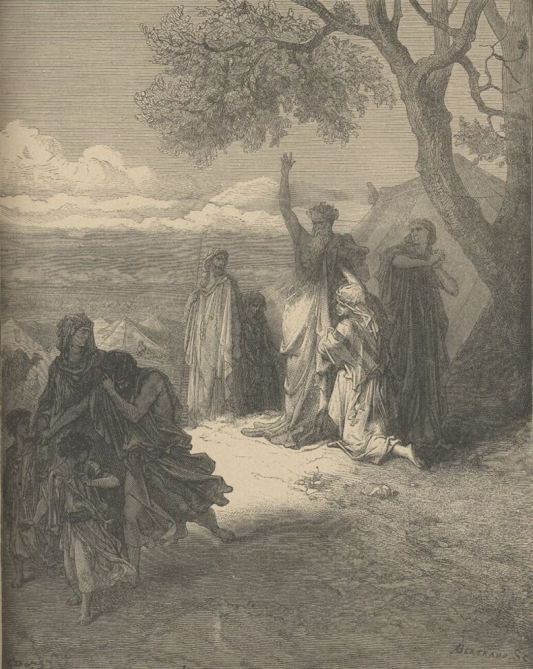 Noah Cursing Ham, Gustave Dore Bible Illustrations: Image 9 of 413  -  184 kB