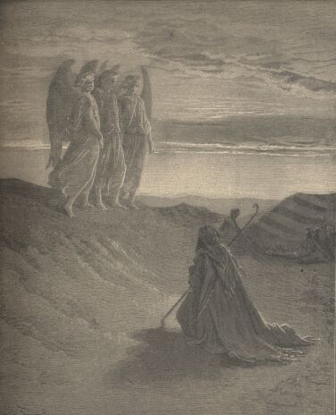 The Old Testament - ABRAHAM ENTERTAINS THREE STRANGERS - by Gustave Dore - 007th.jpg (26K)