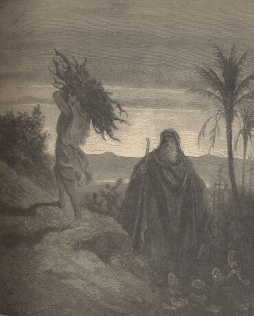 Illustration Showing THE TRIAL OF THE FAITH OF ABRAHAM, from The Bible (Old Testament) - drawing by Gustave Dore - 011th.jpg (27K)