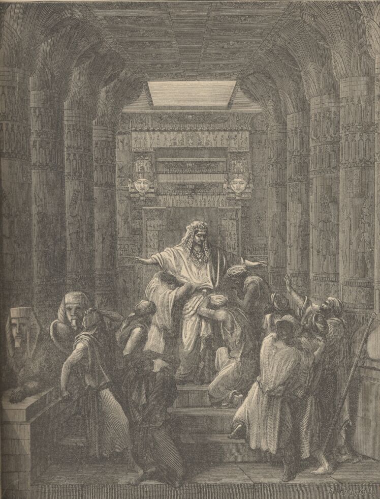 Dore Bible Illustrations: JOSEPH MAKING HIMSELF KNOWN TO HIS BRETHREN, Image 35 of 413  -  167 kB