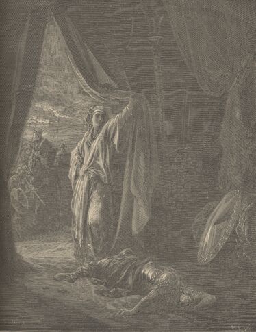 Illustration Showing SISERA SLAIN BY JAEL, from The Bible (Old Testament) - drawing by Gustave Dore - 021th.jpg (32K)