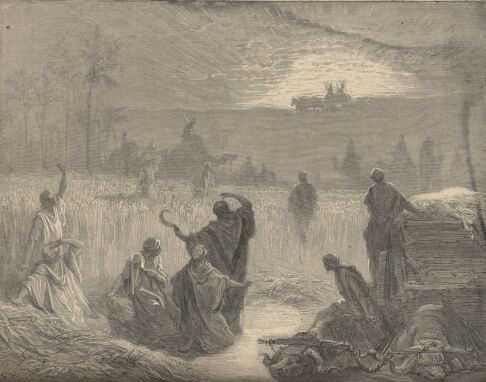 Illustration Showing THE RETURN OF THE ARK, from The Bible (Old Testament) - drawing by Gustave Dore - 030th.jpg (33K)
