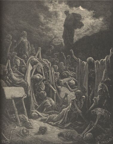 Illustration Showing THE VISION OF EZEKIEL, from The Bible (Old Testament) - drawing by Gustave Dore - 048th.jpg (37K)