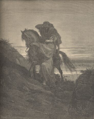 Illustration Showing THE GOOD SAMARITAN, from The Bible (New Testament) - drawing by Gustave Dore - 073th.jpg (26K)