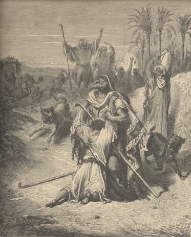 Illustration Showing THE PRODIGAL SON, from The Bible (New Testament) - drawing by Gustave Dore - 075th.jpg (41K)