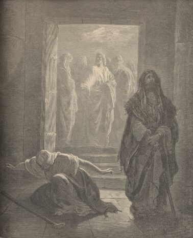 Illustration Showing THE PHARISEE AND THE PUBLICAN, from The Bible (New Testament) - drawing by Gustave Dore - 077th.jpg (29K)