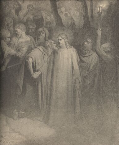 Illustration Showing THE BETRAYAL, from The Bible (New Testament) - drawing by Gustave Dore - 085th.jpg (28K)