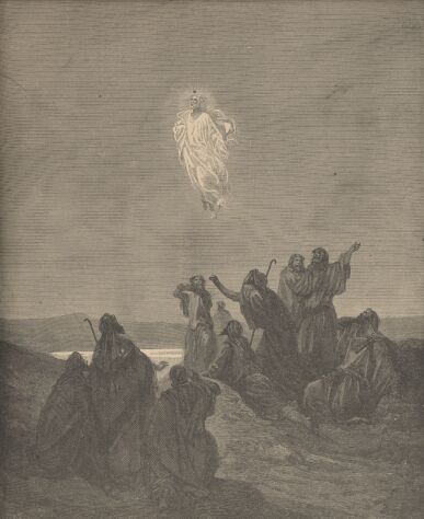 Illustration Showing THE ASCENSION, from The Bible (New Testament)  - drawing by Gustave Dore - 093th.jpg (26K)