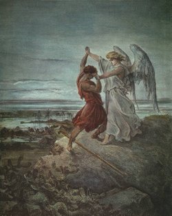dore illustrations: Jacob and and the Angel