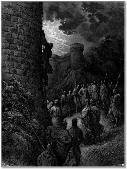 Bohemond alone mounts the rampart of Antioch